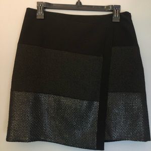 White House Black Market Size 4 Asymmetrical Hem Mini Skirt Fully Lined Black